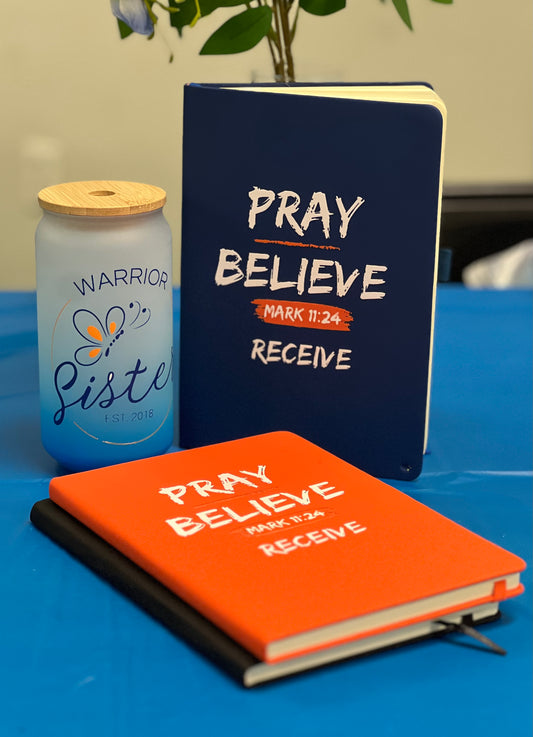 Pray Believe Receive Journal (Blue)