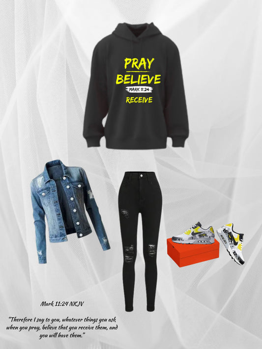 Pray Believe Receive-Hoodie